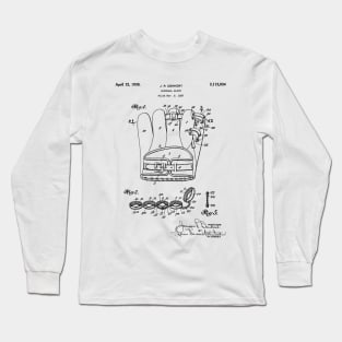 Baseball Glove Patent - Baseball Art - Antique Long Sleeve T-Shirt